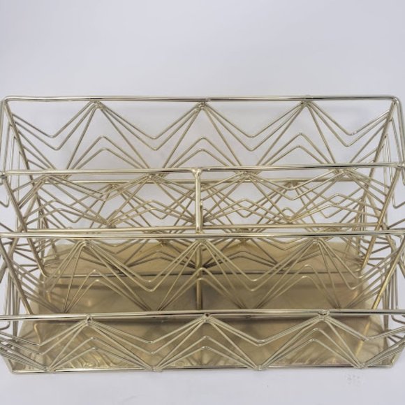 Target Gold Metal Geometric Tiered Mail Letter Paperwork Office Organizer - Picture 2 of 8